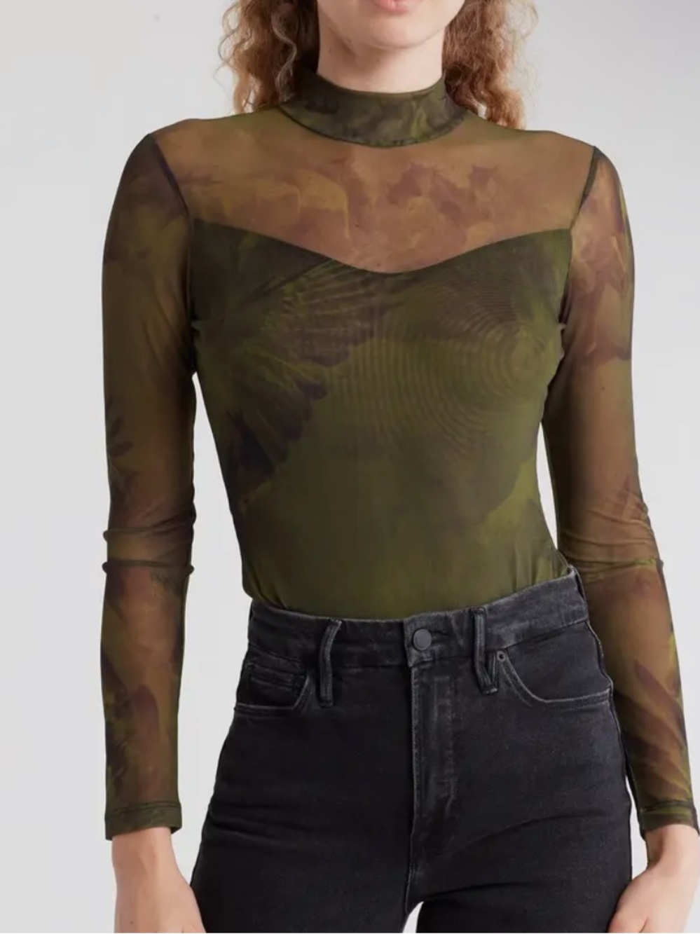 Mesh Mock Neck bodysuit- All Saints